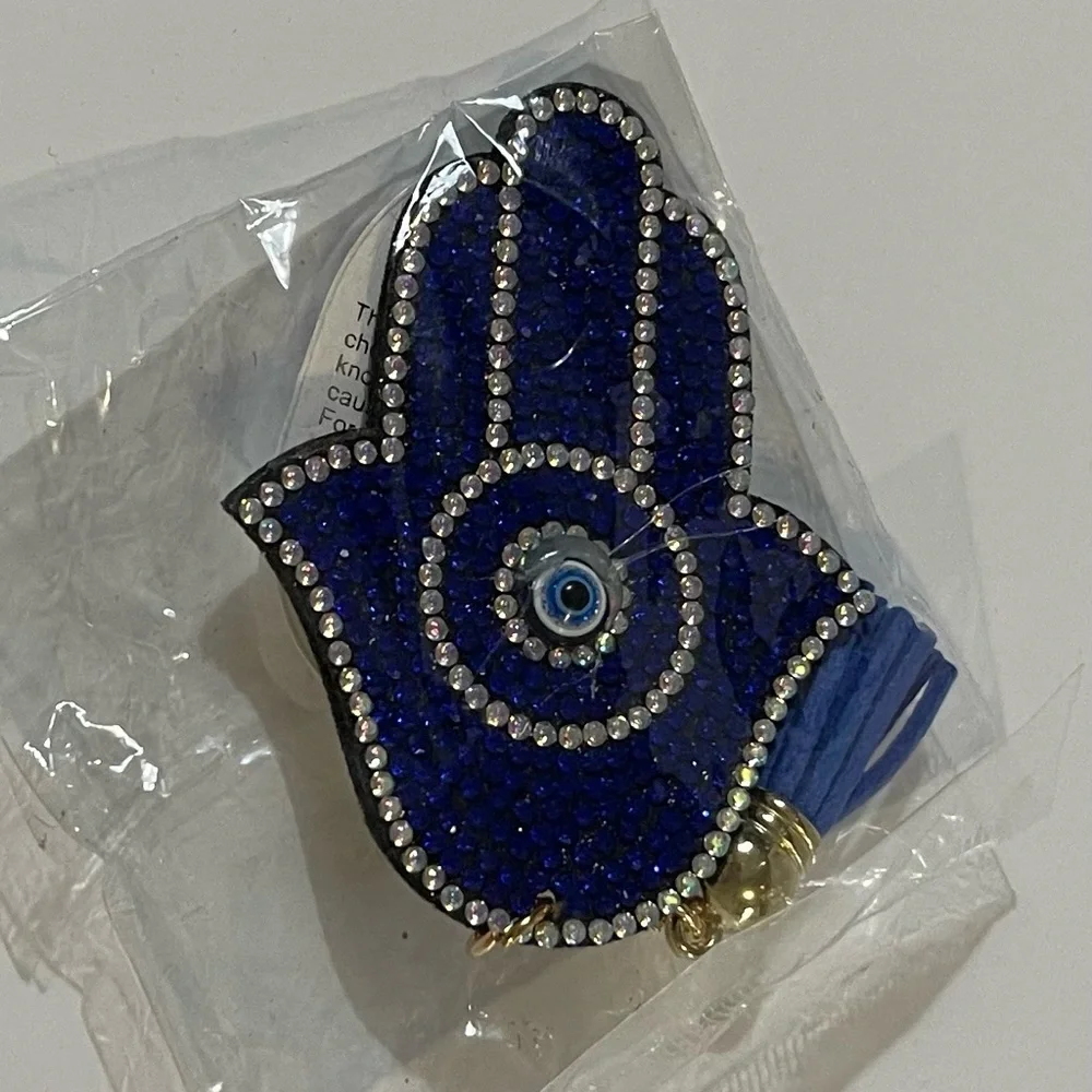 NEW Evil Eye Blue Rhinestone Keychain